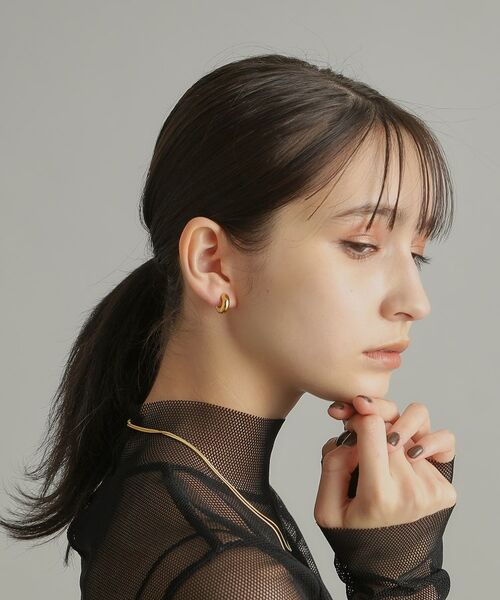 COCOSHNIK ONKITSCH / ココシュニックオンキッチュ ピアス・イヤリング | シルバー ホロウフープピアス ラウンドS GP | 詳細8