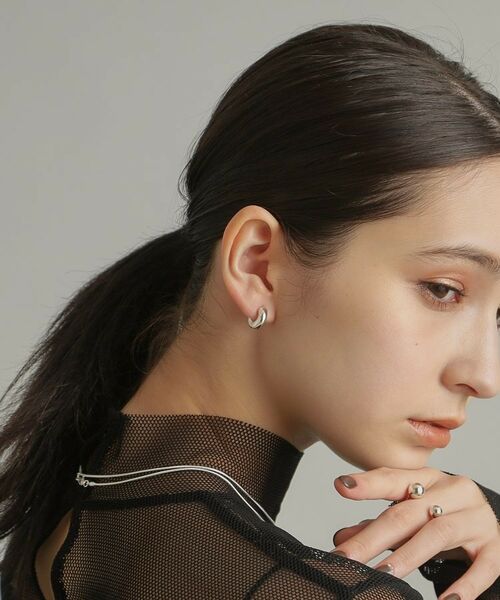 COCOSHNIK ONKITSCH / ココシュニックオンキッチュ ピアス・イヤリング | シルバー ホロウフープピアス ラウンドS | 詳細7