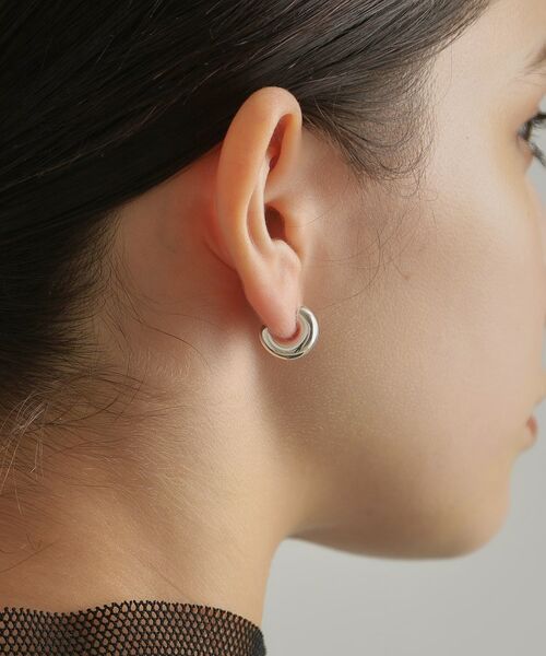 COCOSHNIK ONKITSCH / ココシュニックオンキッチュ ピアス・イヤリング | シルバー ホロウフープピアス ラウンドS | 詳細9