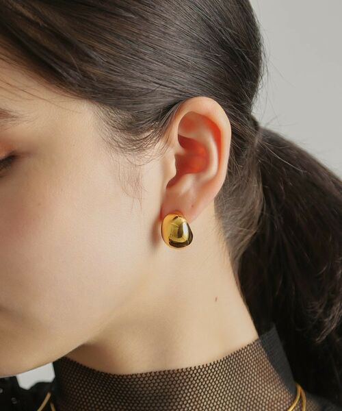 COCOSHNIK ONKITSCH / ココシュニックオンキッチュ ピアス・イヤリング | シルバー ホロウフープピアス ペアシェイプM GP | 詳細17