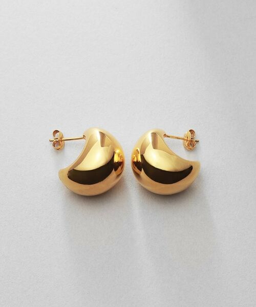 COCOSHNIK ONKITSCH / ココシュニックオンキッチュ ピアス・イヤリング | シルバー ホロウフープピアス ペアシェイプM GP | 詳細3