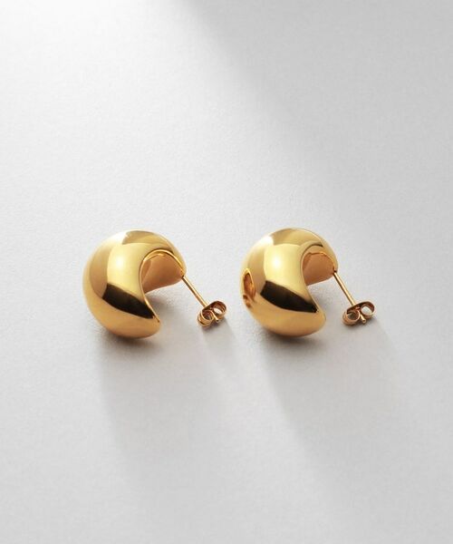 COCOSHNIK ONKITSCH / ココシュニックオンキッチュ ピアス・イヤリング | シルバー ホロウフープピアス ペアシェイプM GP | 詳細4