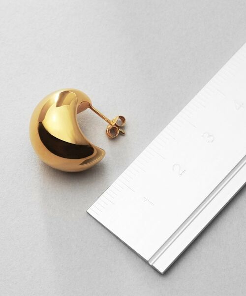 COCOSHNIK ONKITSCH / ココシュニックオンキッチュ ピアス・イヤリング | シルバー ホロウフープピアス ペアシェイプM GP | 詳細5