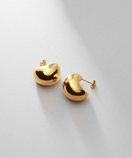 COCOSHNIK ONKITSCH / ココシュニックオンキッチュ ピアス・イヤリング | シルバー ホロウフープピアス ペアシェイプM GP（ゴールド(600)）