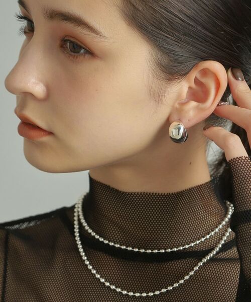 COCOSHNIK ONKITSCH / ココシュニックオンキッチュ ピアス・イヤリング | シルバー ホロウフープピアス ペアシェイプM | 詳細16