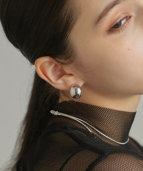 COCOSHNIK ONKITSCH / ココシュニックオンキッチュ ピアス・イヤリング | シルバー ホロウフープピアス ペアシェイプM | 詳細21