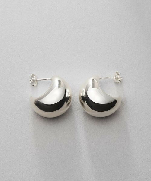 COCOSHNIK ONKITSCH / ココシュニックオンキッチュ ピアス・イヤリング | シルバー ホロウフープピアス ペアシェイプM | 詳細3