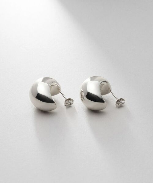 COCOSHNIK ONKITSCH / ココシュニックオンキッチュ ピアス・イヤリング | シルバー ホロウフープピアス ペアシェイプM | 詳細4