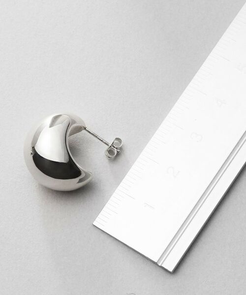 COCOSHNIK ONKITSCH / ココシュニックオンキッチュ ピアス・イヤリング | シルバー ホロウフープピアス ペアシェイプM | 詳細5