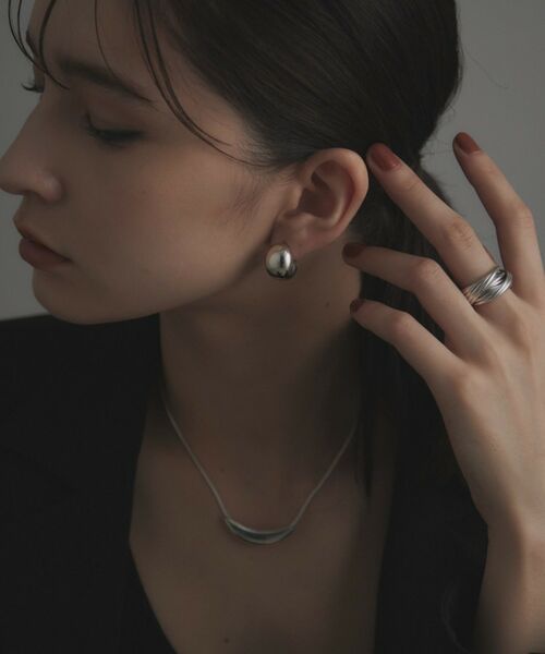 COCOSHNIK ONKITSCH / ココシュニックオンキッチュ ピアス・イヤリング | シルバー ホロウフープピアス ペアシェイプM | 詳細9