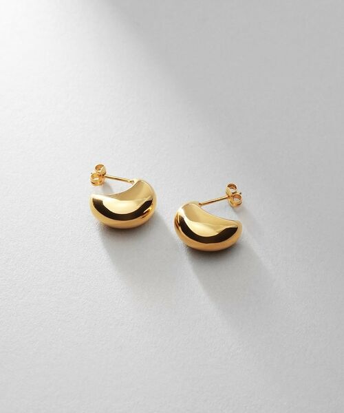 COCOSHNIK ONKITSCH / ココシュニックオンキッチュ ピアス・イヤリング | シルバー ホロウフープピアス ペアシェイプS GP | 詳細1