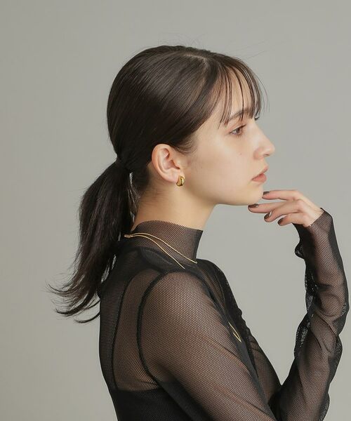 COCOSHNIK ONKITSCH / ココシュニックオンキッチュ ピアス・イヤリング | シルバー ホロウフープピアス ペアシェイプS GP | 詳細16