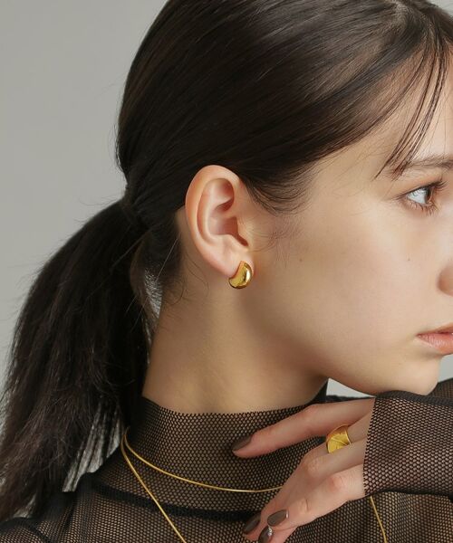 COCOSHNIK ONKITSCH / ココシュニックオンキッチュ ピアス・イヤリング | シルバー ホロウフープピアス ペアシェイプS GP | 詳細17