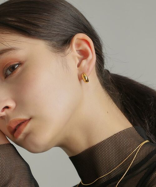 COCOSHNIK ONKITSCH / ココシュニックオンキッチュ ピアス・イヤリング | シルバー ホロウフープピアス ペアシェイプS GP | 詳細18