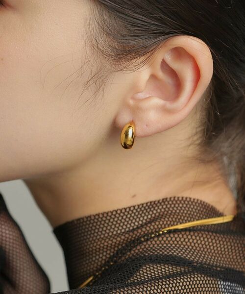 COCOSHNIK ONKITSCH / ココシュニックオンキッチュ ピアス・イヤリング | シルバー ホロウフープピアス ペアシェイプS GP | 詳細19