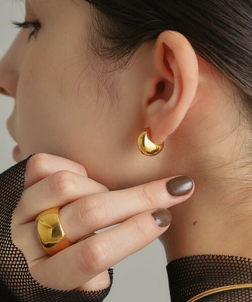 COCOSHNIK ONKITSCH / ココシュニックオンキッチュ ピアス・イヤリング | シルバー ホロウフープピアス ペアシェイプS GP | 詳細20