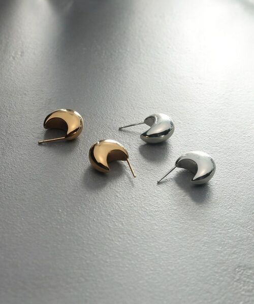 COCOSHNIK ONKITSCH / ココシュニックオンキッチュ ピアス・イヤリング | シルバー ホロウフープピアス ペアシェイプS | 詳細5
