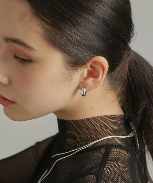 COCOSHNIK ONKITSCH / ココシュニックオンキッチュ ピアス・イヤリング | シルバー ホロウフープピアス ペアシェイプS | 詳細8