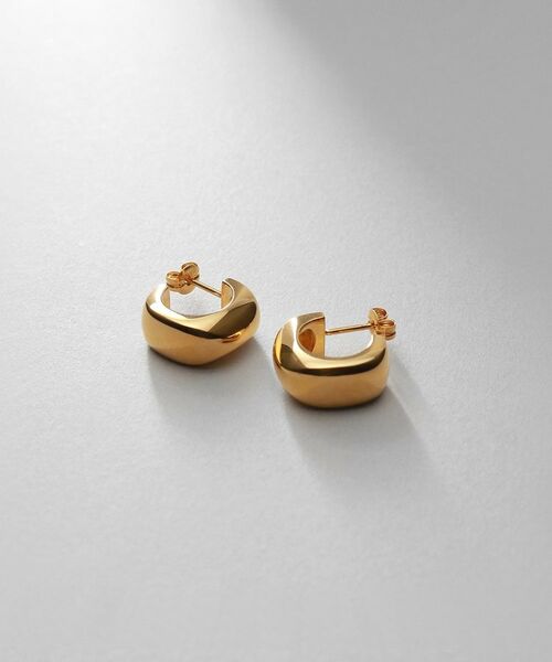 COCOSHNIK ONKITSCH / ココシュニックオンキッチュ ピアス・イヤリング | シルバー スモールフープ スロープカットピアス GP | 詳細1