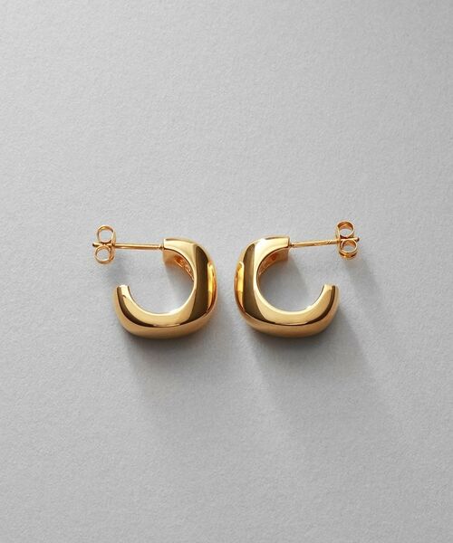 COCOSHNIK ONKITSCH / ココシュニックオンキッチュ ピアス・イヤリング | シルバー スモールフープ スロープカットピアス GP | 詳細4