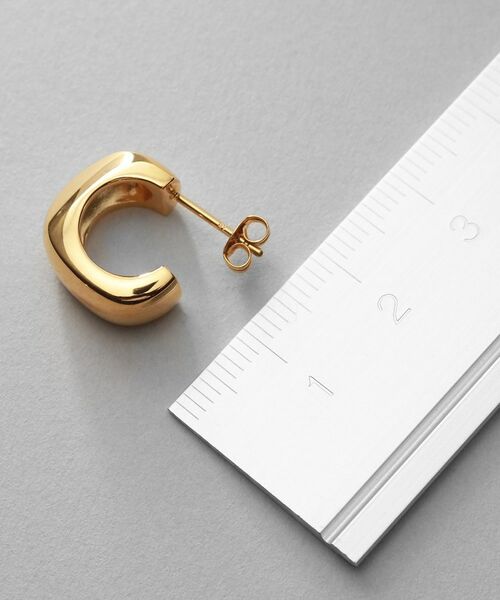 COCOSHNIK ONKITSCH / ココシュニックオンキッチュ ピアス・イヤリング | シルバー スモールフープ スロープカットピアス GP | 詳細5