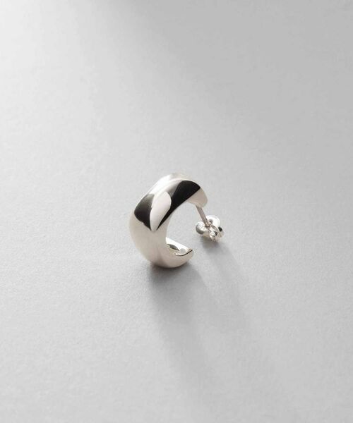 COCOSHNIK ONKITSCH / ココシュニックオンキッチュ ピアス・イヤリング | シルバー スモールフープ スロープカットピアス | 詳細2