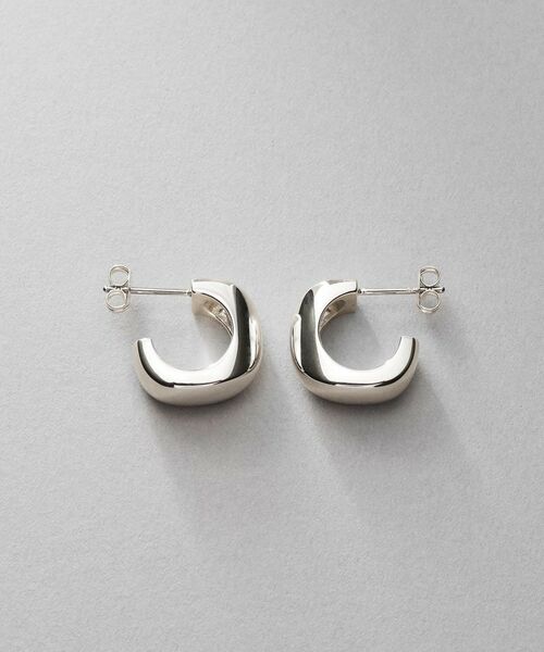 COCOSHNIK ONKITSCH / ココシュニックオンキッチュ ピアス・イヤリング | シルバー スモールフープ スロープカットピアス | 詳細3