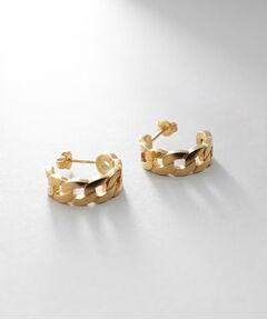 COCOSHNIK ONKITSCH / ココシュニックオンキッチュ ピアス・イヤリング | シルバー フラットカーブチェーンモチーフピアス GP