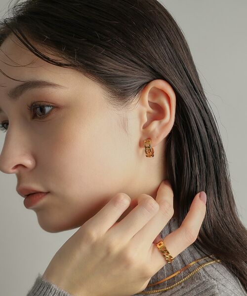 COCOSHNIK ONKITSCH / ココシュニックオンキッチュ ピアス・イヤリング | シルバー フラットカーブチェーンモチーフピアス GP | 詳細11