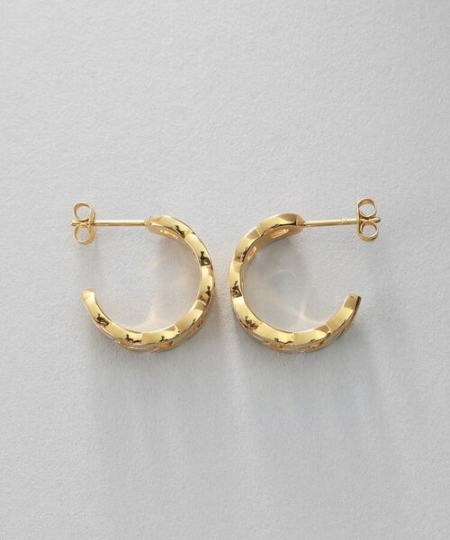 COCOSHNIK ONKITSCH / ココシュニックオンキッチュ ピアス・イヤリング | シルバー フラットカーブチェーンモチーフピアス GP | 詳細3