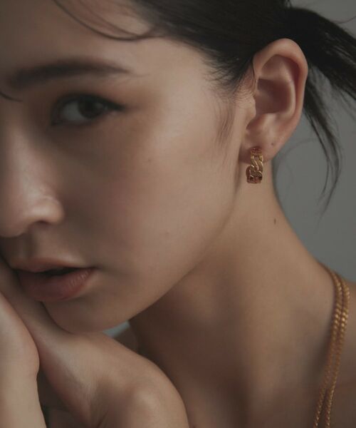 COCOSHNIK ONKITSCH / ココシュニックオンキッチュ ピアス・イヤリング | シルバー フラットカーブチェーンモチーフピアス GP | 詳細7