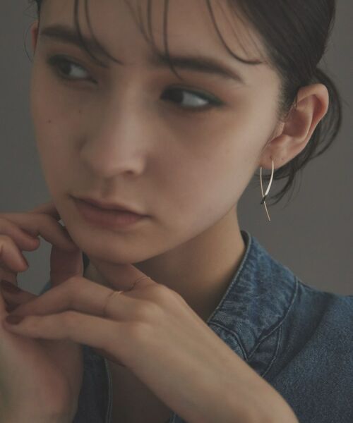 COCOSHNIK ONKITSCH / ココシュニックオンキッチュ ピアス・イヤリング | K10プレートフック マーキスピアス | 詳細10