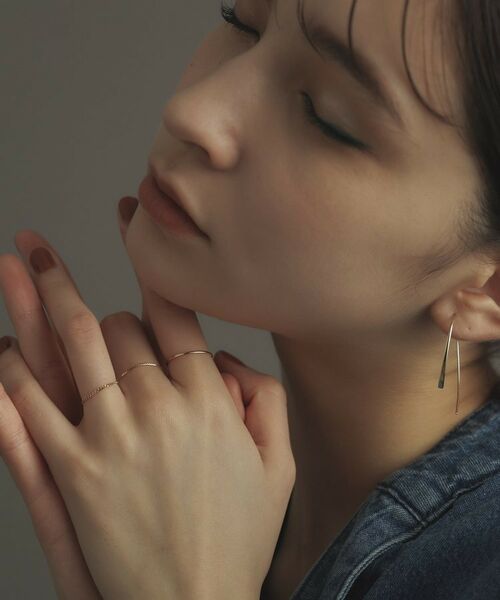 COCOSHNIK ONKITSCH / ココシュニックオンキッチュ ピアス・イヤリング | K10プレートフック マーキスピアス | 詳細8