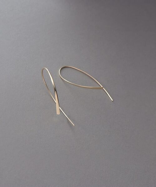 COCOSHNIK ONKITSCH / ココシュニックオンキッチュ ピアス・イヤリング | K10プレートフック マーキスピアス（イエローゴールド(100)）