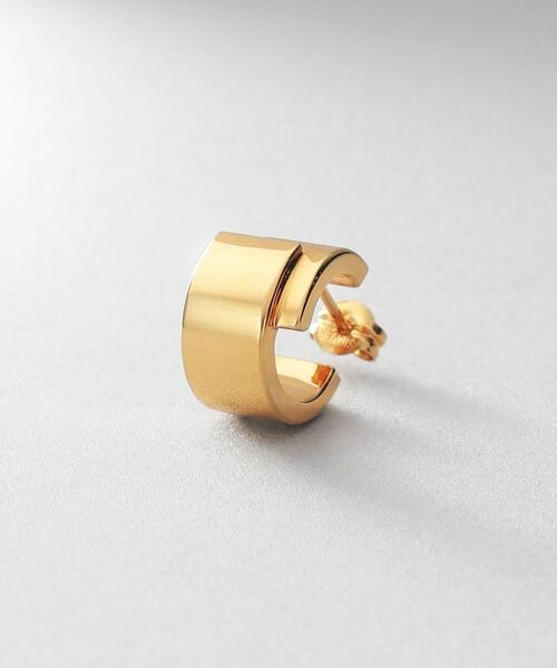 COCOSHNIK ONKITSCH / ココシュニックオンキッチュ ピアス・イヤリング | シルバー スモールフープ スライドプレートピアス GP | 詳細2