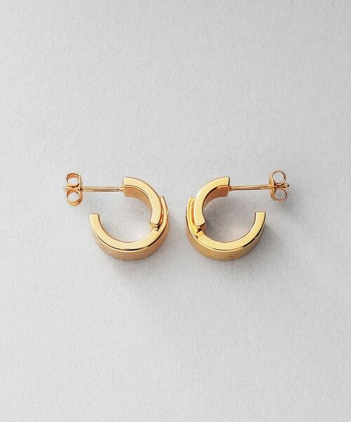 COCOSHNIK ONKITSCH / ココシュニックオンキッチュ ピアス・イヤリング | シルバー スモールフープ スライドプレートピアス GP | 詳細4
