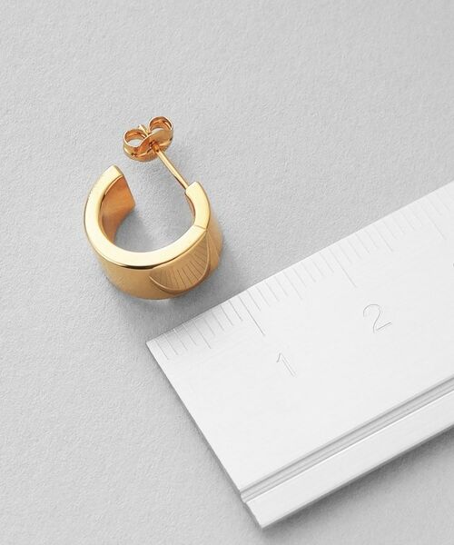 COCOSHNIK ONKITSCH / ココシュニックオンキッチュ ピアス・イヤリング | シルバー スモールフープ スライドプレートピアス GP | 詳細5