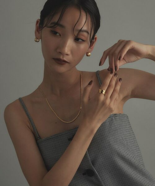 COCOSHNIK ONKITSCH / ココシュニックオンキッチュ ピアス・イヤリング | シルバー スモールフープ スライドプレートピアス GP | 詳細7