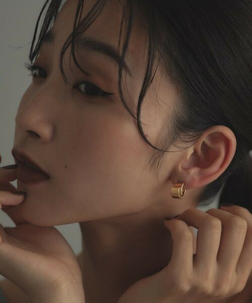 COCOSHNIK ONKITSCH / ココシュニックオンキッチュ ピアス・イヤリング | シルバー スモールフープ スライドプレートピアス GP | 詳細8