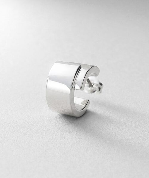 COCOSHNIK ONKITSCH / ココシュニックオンキッチュ ピアス・イヤリング | シルバー スモールフープ スライドプレートピアス | 詳細2
