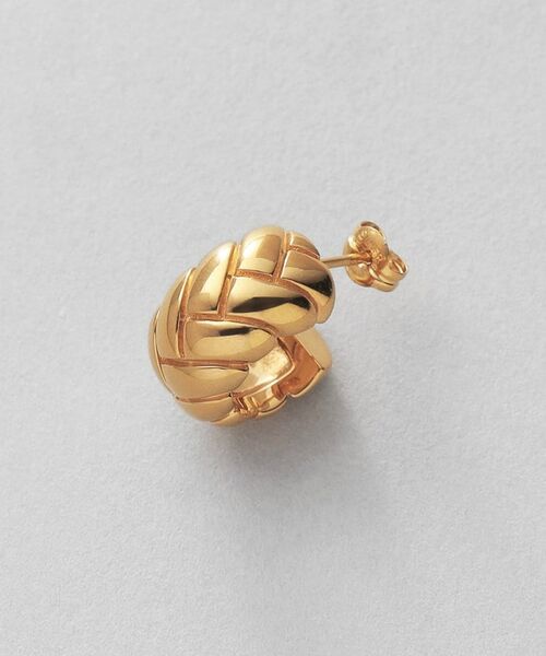 COCOSHNIK ONKITSCH / ココシュニックオンキッチュ ピアス・イヤリング | シルバー ブリックモチーフ フープピアス GP | 詳細3