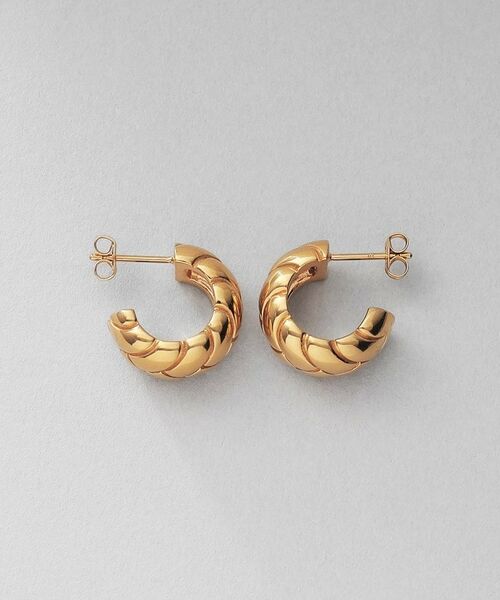 COCOSHNIK ONKITSCH / ココシュニックオンキッチュ ピアス・イヤリング | シルバー ブリックモチーフ フープピアス GP | 詳細4