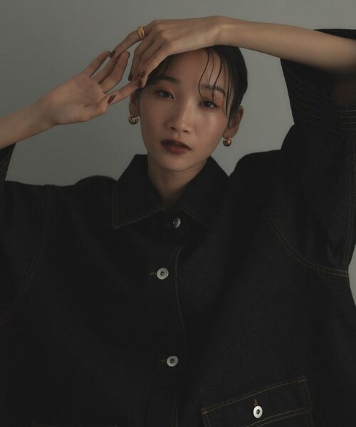 COCOSHNIK ONKITSCH / ココシュニックオンキッチュ ピアス・イヤリング | シルバー ブリックモチーフ フープピアス GP | 詳細7