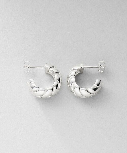COCOSHNIK ONKITSCH / ココシュニックオンキッチュ ピアス・イヤリング | シルバー ブリックモチーフ フープピアス | 詳細4