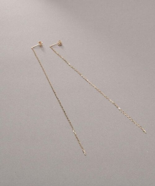 COCOSHNIK ONKITSCH / ココシュニックオンキッチュ ピアス・イヤリング | K10チェーンピアス フラッシュケーブル（イエローゴールド(100)）