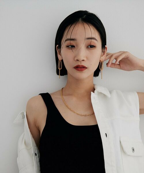 COCOSHNIK ONKITSCH / ココシュニックオンキッチュ ピアス・イヤリング | シルバー チェーンピアス ボールループ GP | 詳細8