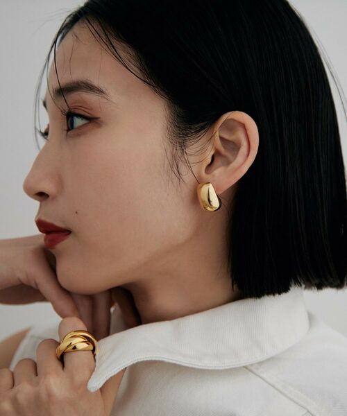 COCOSHNIK ONKITSCH / ココシュニックオンキッチュ ピアス・イヤリング | シルバー ホロウピアス ロングクッションシェイプ GP | 詳細10