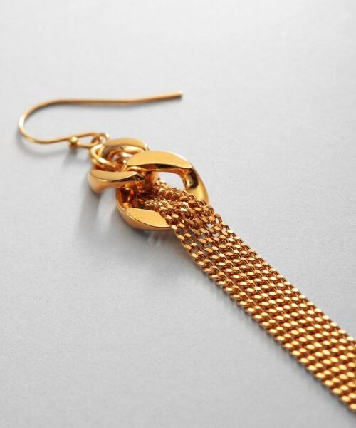 COCOSHNIK ONKITSCH / ココシュニックオンキッチュ ピアス・イヤリング | シルバー カーブチェーンモチーフフリンジピアス GP | 詳細2