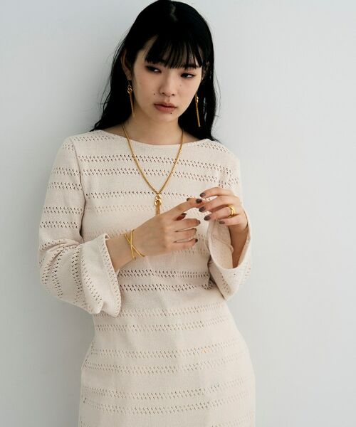 COCOSHNIK ONKITSCH / ココシュニックオンキッチュ ピアス・イヤリング | シルバー カーブチェーンモチーフフリンジピアス GP | 詳細6