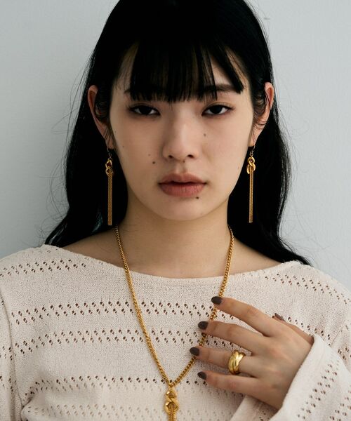 COCOSHNIK ONKITSCH / ココシュニックオンキッチュ ピアス・イヤリング | シルバー カーブチェーンモチーフフリンジピアス GP | 詳細7